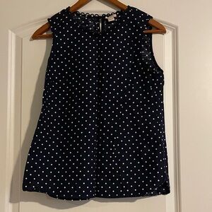 3/$15 or 5/$20 J. Crew Navy and White Polka Dot Sleeveless Camisole